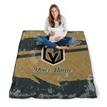 custom vegas golden knights brushstroke layers tan quilt blanket best selling