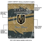 custom vegas golden knights brushstroke layers tan quilt blanket best selling