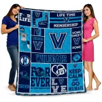 custom villanova wildcats helmet passion navy quilt blanket best selling