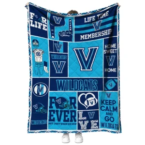 custom villanova wildcats helmet passion navy quilt blanket fashion forward