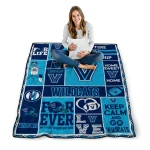 custom villanova wildcats helmet passion navy quilt blanket best selling