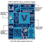 custom villanova wildcats helmet passion navy quilt blanket best selling