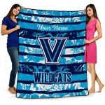 custom villanova wildcats layered florals navy white quilt blanket best selling