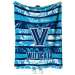 custom villanova wildcats layered florals navy white quilt blanket best selling