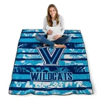 custom villanova wildcats layered florals navy white quilt blanket best selling