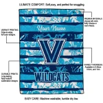 custom villanova wildcats layered florals navy white quilt blanket best selling