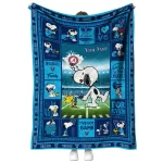custom villanova wildcats snoopy coach navy quilt blanket best selling