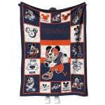 custom virginia cavaliers mickey crimson blue white quilt blanket best selling