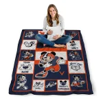 custom virginia cavaliers mickey crimson blue white quilt blanket best selling