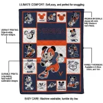 custom virginia cavaliers mickey crimson blue white quilt blanket best selling