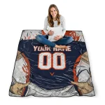custom virginia cavaliers player sketch blue gray quilt blanket best selling