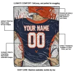 custom virginia cavaliers player sketch blue gray quilt blanket best selling