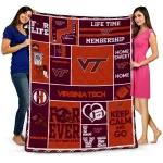 custom virginia tech hokies helmet passion maroon quilt blanket best selling