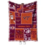 custom virginia tech hokies helmet passion maroon quilt blanket best selling