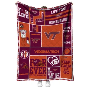 custom virginia tech hokies helmet passion maroon quilt blanket fashion forward