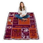 custom virginia tech hokies helmet passion maroon quilt blanket best selling