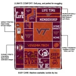 custom virginia tech hokies helmet passion maroon quilt blanket best selling