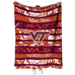 custom virginia tech hokies layered florals maroon white quilt blanket best selling