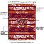 custom virginia tech hokies layered florals maroon white quilt blanket best selling