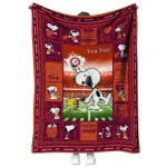 custom virginia tech hokies snoopy coach maroon quilt blanket best selling