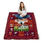 custom virginia tech hokies snoopy coach maroon quilt blanket best selling