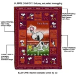 custom virginia tech hokies snoopy coach maroon quilt blanket best selling