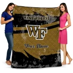 custom wake forest demon deacons brushstroke layers gold quilt blanket best selling