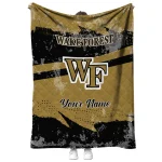 custom wake forest demon deacons brushstroke layers gold quilt blanket best selling