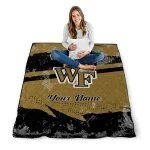 custom wake forest demon deacons brushstroke layers gold quilt blanket best selling