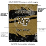 custom wake forest demon deacons brushstroke layers gold quilt blanket best selling