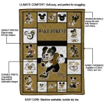 custom wake forest demon deacons mickey crimson gold white quilt blanket best selling