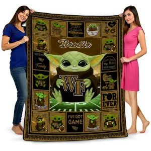 custom wake forest demon deacons yody baby pattern gold quilt blanket best selling