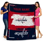 custom washington capitals grunge patch blue white quilt blanket best selling