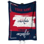 custom washington capitals grunge patch blue white quilt blanket best selling