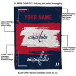 custom washington capitals grunge patch blue white quilt blanket best selling