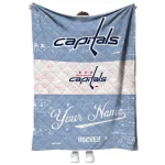 custom washington capitals pinstripe lines blue white quilt blanket best selling