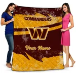 custom washington commanders brushstroke layers burgundy quilt blanket best selling