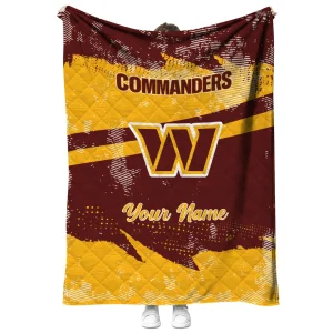 custom washington commanders brushstroke layers burgundy quilt blanket fashion forward