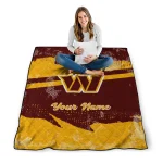 custom washington commanders brushstroke layers burgundy quilt blanket best selling