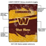 custom washington commanders brushstroke layers burgundy quilt blanket best selling