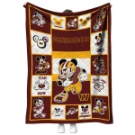 custom washington commanders mickey crimson burgundy white quilt blanket best selling