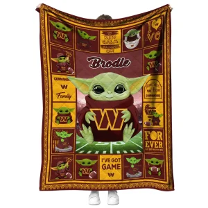 custom washington commanders yody baby pattern burgundy quilt blanket fashion forward