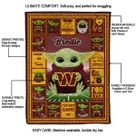 custom washington commanders yody baby pattern burgundy quilt blanket best selling