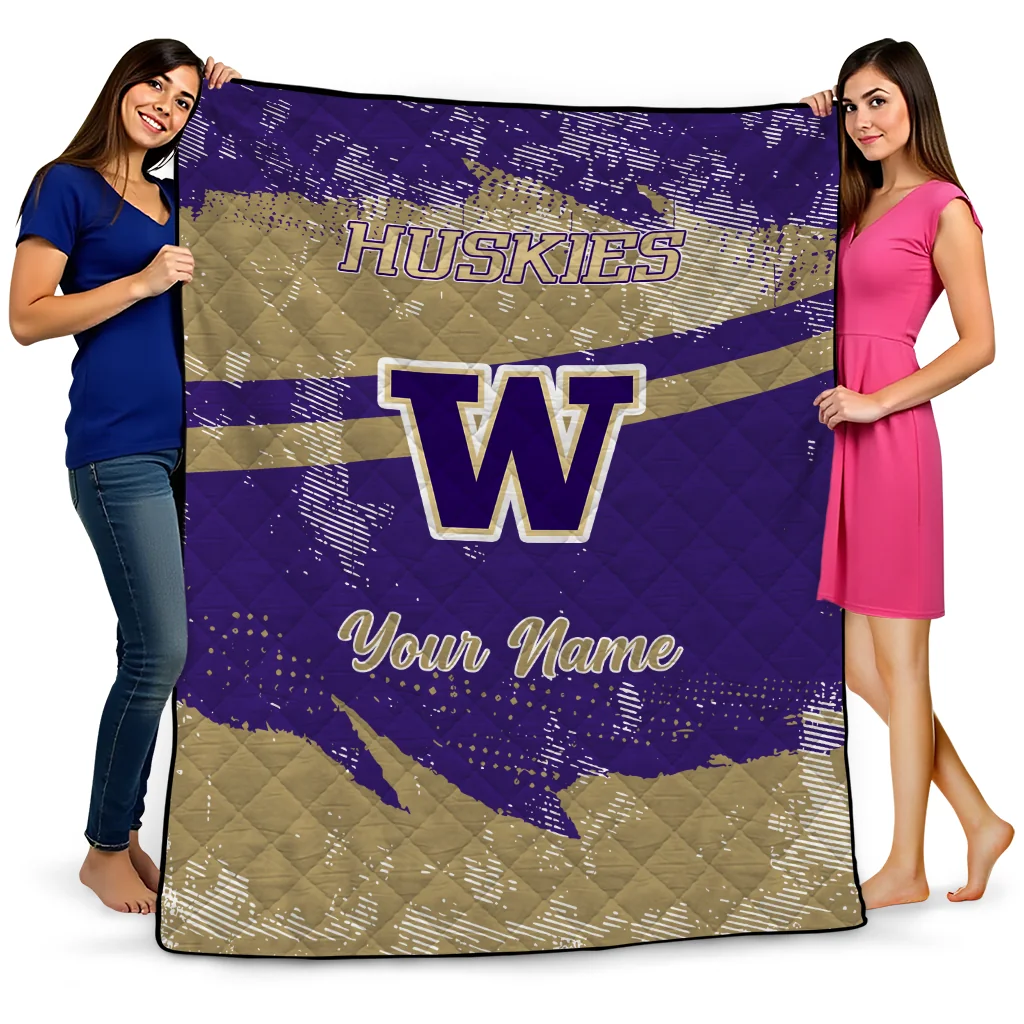 custom washington huskies brushstroke layers purple quilt blanket best selling custom washington huskies brushstroke layers purple quilt blanket best selling