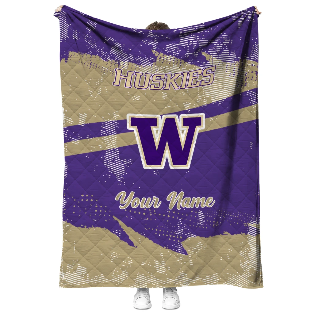 custom washington huskies brushstroke layers purple quilt blanket fashion forward custom washington huskies brushstroke layers purple quilt blanket fashion forward