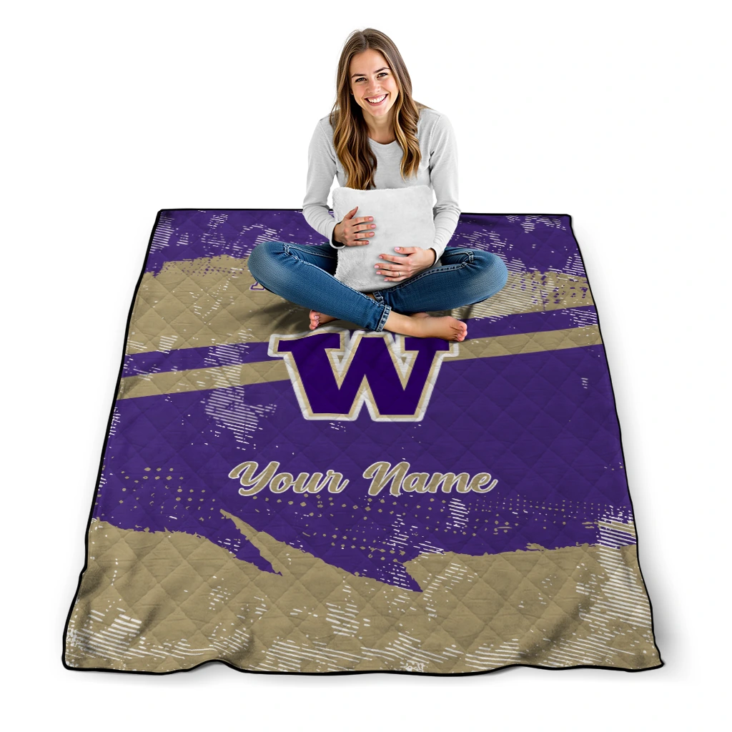 custom washington huskies brushstroke layers purple quilt blanket high quality custom washington huskies brushstroke layers purple quilt blanket high quality