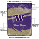 custom washington huskies brushstroke layers purple quilt blanket best selling