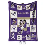 custom washington huskies mickey crimson purple white quilt blanket best selling