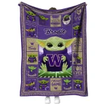 custom washington huskies yody baby pattern purple quilt blanket best selling