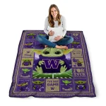 custom washington huskies yody baby pattern purple quilt blanket best selling